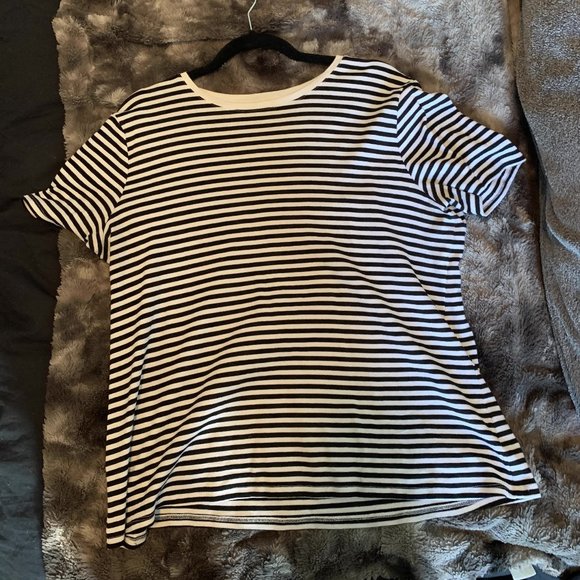 ESSENTIAL STRIPE CREW NECK TEE - Picture 1 of 2